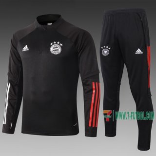 7-Futbol: La Nueva Sudadera Chandal Del Bayern Munich Medio Zip Negra B410 2020 2021 Venta Caliente