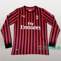 7-Futbol: Personalizar Primera Camiseta Futbol Ac Milan Manga Larga Hombre 2019-2020