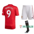 7-Futbol: Nuevas Primera Camiseta Manchester United Anthony Martial #9 Niño 2020-2021