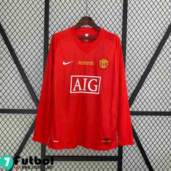 Retro Camiseta Futbol Manchester United Primera Hombre Manga Larga 07 08 FG401