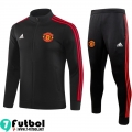 KIT : Chaquetas Manchester United negro Hombre 23 24 B14