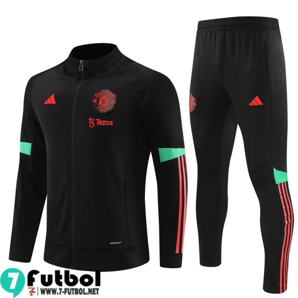 KIT : Chaquetas Manchester United negro Hombre 23 24 B33