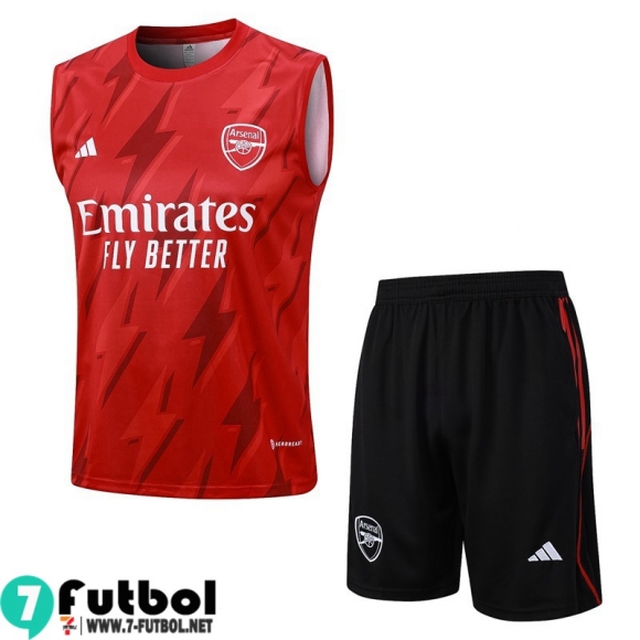 KIT : Chandal Futbo Sin Mangas Arsenal Rojo Hombre 23 24 A55