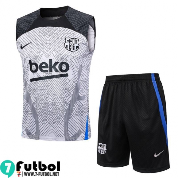 KIT : Chandal Futbo Sin Mangas Barcelona blanco Hombre 23 24 A62