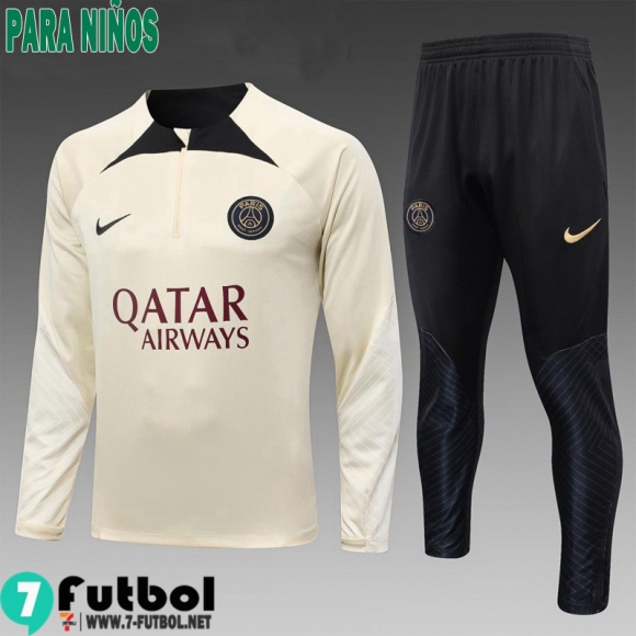 KIT : Chandal Futbol PSG amarillo claro Ninos 23 24 C23