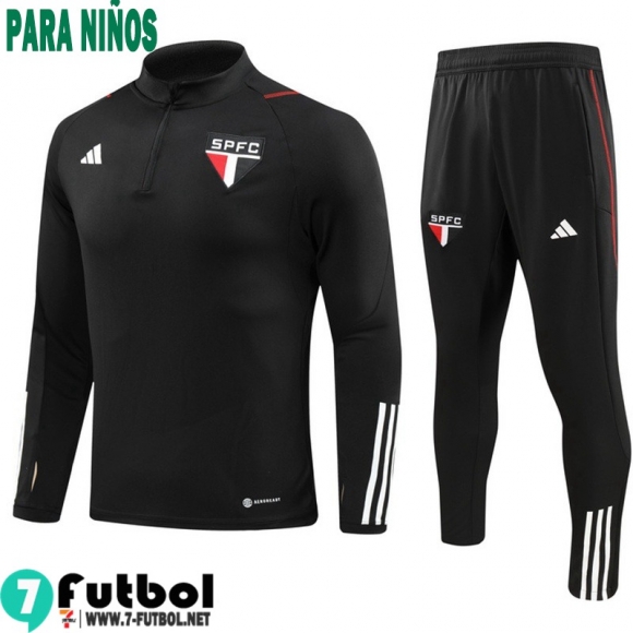 KIT : Chandal Futbol Sao Paulo negro Ninos 23 24 C29 KIT : Chandal Futbol Sao Paulo negro Ninos 23 24 C29