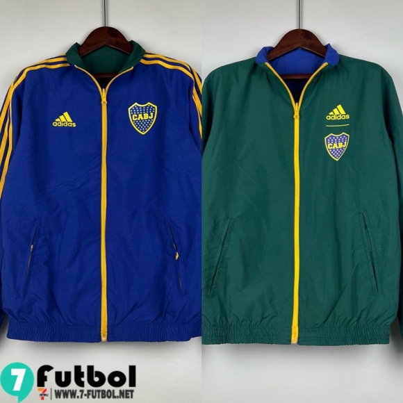 Chaqueta Cazadora Ropa Reversible Boca Juniors azul verde Hombre 23 24 D116