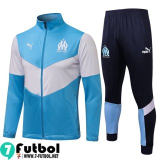 Chaquetas Futbol Olympique De Marsella blanco azul Hombre 2021 2022 JK144