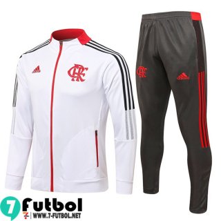 Chaquetas Futbol Flamengo blanco azul Hombre 2021 2022 JK148