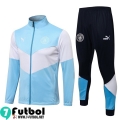 Chaquetas Futbol Manchester City Blanco-azul cielo Hombre 2021 2022 JK150