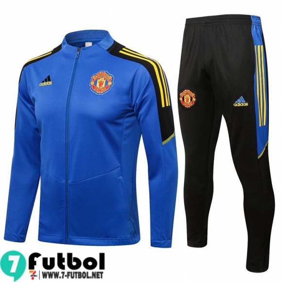 Chaquetas Futbol Manchester United azul Hombre 2021 2022 JK151