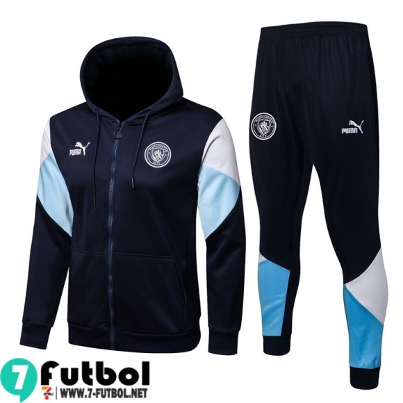 Chaquetas Futbol - Sudadera Con Capucha Manchester City negro Hombre 2021 2022 JK181