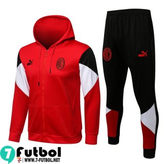 Chaquetas Futbol - Sudadera Con Capucha AC Milan Rojo Hombre 2021 2022 JK182