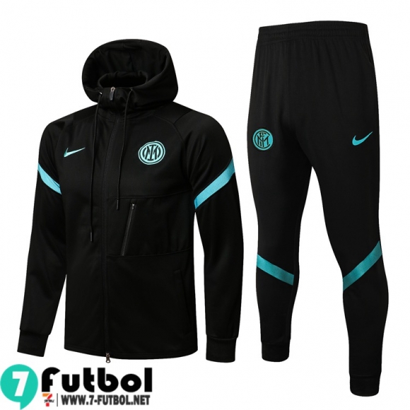 Chaquetas Futbol - Sudadera Con Capucha Inter Milan negro Hombre 2021 2022 JK183