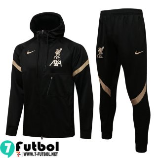 Chaquetas Futbol - Sudadera Con Capucha Liverpool negro Hombre 2021 2022 JK185