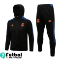 Chaquetas Futbol - Sudadera Con Capucha Real Madrid negro Hombre 2021 2022 JK186