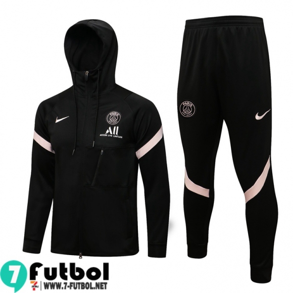 Chaquetas Futbol - Sudadera Con Capucha PSG negro Hombre 2021 2022 JK188