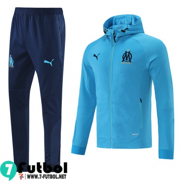 Chaquetas Futbol - Sudadera Con Capucha Olympique De Marsella azul Hombre 2021 2022 JK192