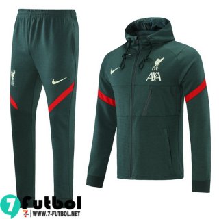 Chaquetas Futbol - Sudadera Con Capucha Liverpool verde Hombre 2021 2022 JK193