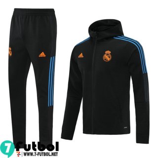 Chaquetas Futbol - Sudadera Con Capucha Real Madrid negro Hombre 2021 2022 JK196