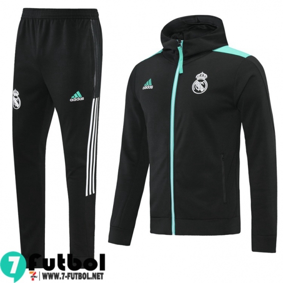 Chaquetas Futbol - Sudadera Con Capucha Real Madrid negro Hombre 2021 2022 JK197