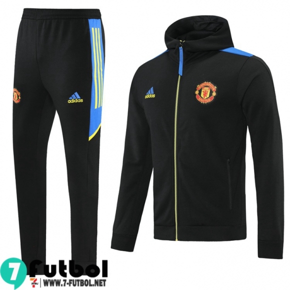 Chaquetas Futbol - Sudadera Con Capucha Manchester United negro Hombre 2021 2022 JK199