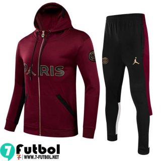 Chaquetas Futbol - Sudadera Con Capucha PSG carmesí Niños 2021 2022 TK102