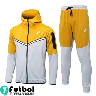 KIT:Chaquetas Futbol - Sudadera Con Capucha Sport amarillo gris Hombre 2022 2023 JK573