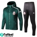 KIT:Chaquetas Futbol - Sudadera Con Capucha Mexico verde Hombre 2022 2023 JK574