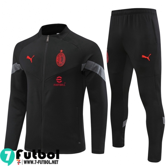 KIT:Chaquetas AC Milan Negro Hombre 2022 2023 JK578