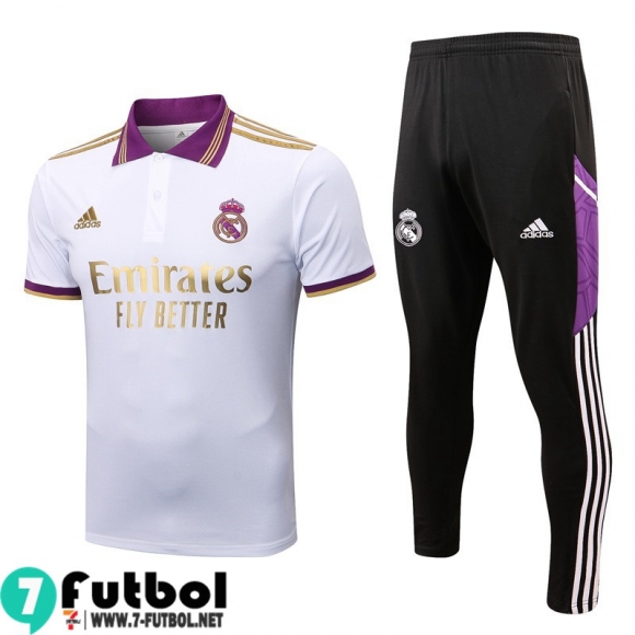 KIT:Polo Futbol Real Madrid Blanco Hombre 2022 2023 PL611