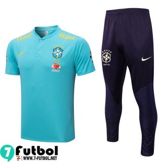 KIT:Polo Futbol Brasil cielo azul Hombre 2022 2023 PL613