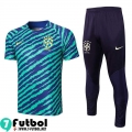 KIT:Chandal Futbol T Shirt Brasil verde Hombre 2022 2023 TG540