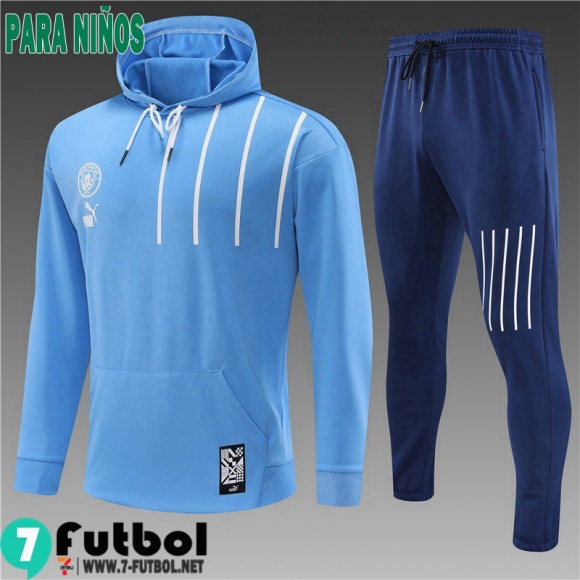 KIT:Sudaderas Deportivas Manchester City cielo azul Ninos 2022 2023 TK387