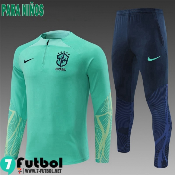 KIT:Chandal Futbo Brasil verde Ninos 2022 2023 TK400