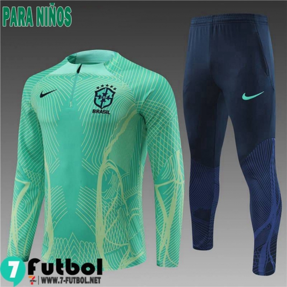 KIT:Chandal Futbo Brasil verde Ninos 2022 2023 TK401