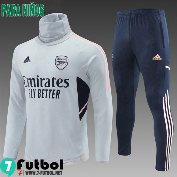 KIT:Chandal Futbo Arsenal Gris Ninos 2022 2023 TK405