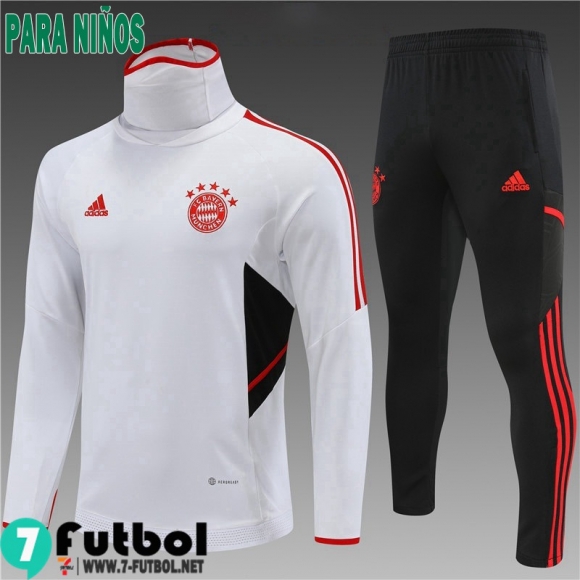 KIT:Chandal Futbo Bayern Munich Blanco Ninos 2022 2023 TK417