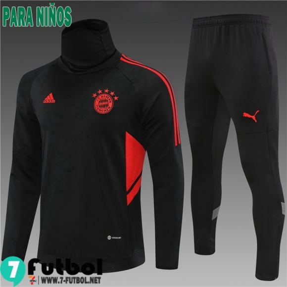 KIT:Chandal Futbo Bayern Munich Negro Ninos 2022 2023 TK418