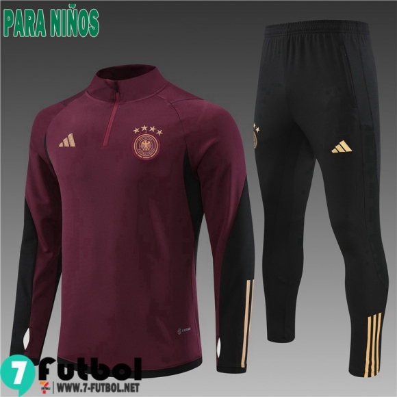 KIT:Chandal Futbo Alemania rojo oscuro Ninos 2022 2023 TK423