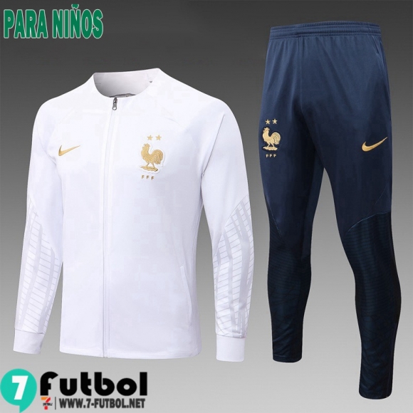 KIT:Chaquetas Francia Blanco Ninos 2022 2023 TK430