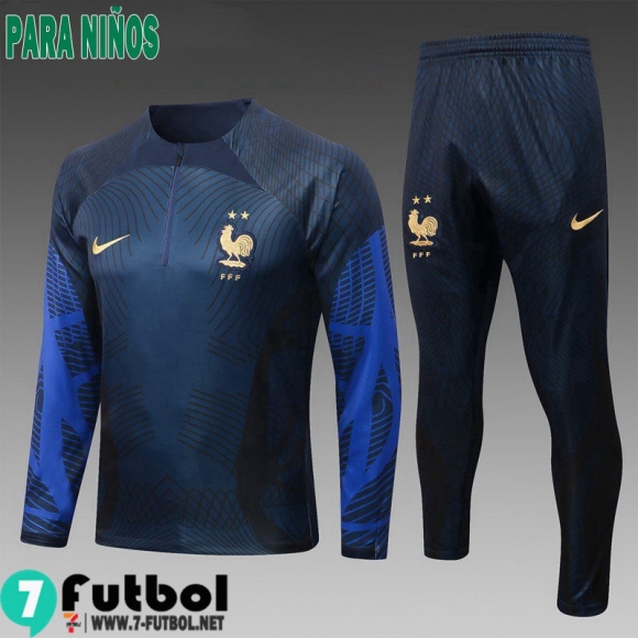 KIT:Chandal Futbo Francia azul Ninos 2022 2023 TK435