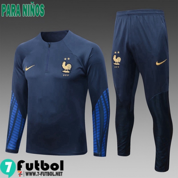 KIT:Chandal Futbo Francia azul Ninos 2022 2023 TK444