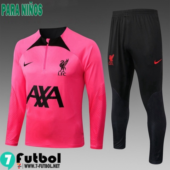 KIT:Chandal Futbo Liverpool rosado Ninos 2022 2023 TK450