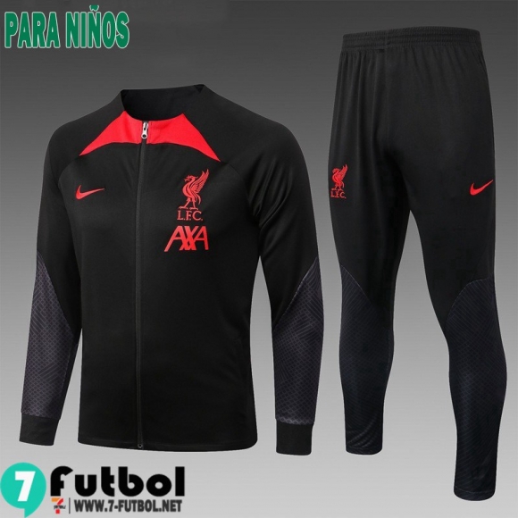 KIT:Chaquetas Liverpool Negro Ninos 2022 2023 TK451