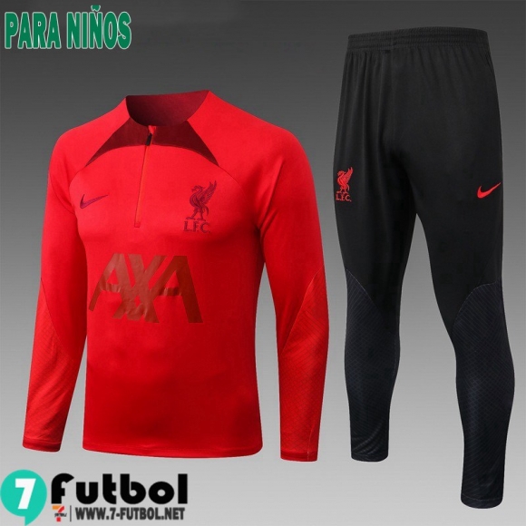 KIT:Chandal Futbo Liverpool rojo Ninos 2022 2023 TK454