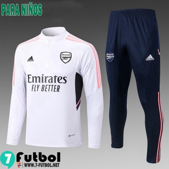 KIT:Chandal Futbo Arsenal Blanco Ninos 2022 2023 TK465