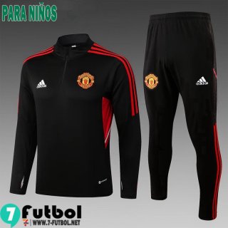 KIT:Chandal Futbo Manchester United Negro Ninos 2022 2023 TK468