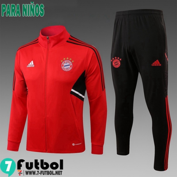 KIT:Chaquetas Bayern Munich rojo Ninos 2022 2023 TK469