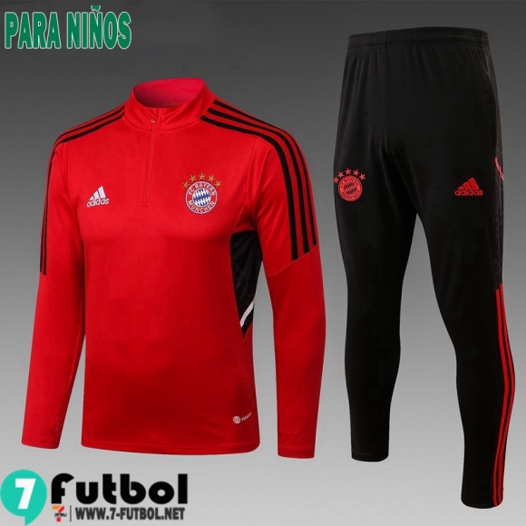 KIT:Chandal Futbo Bayern Munich rojo Ninos 2022 2023 TK470